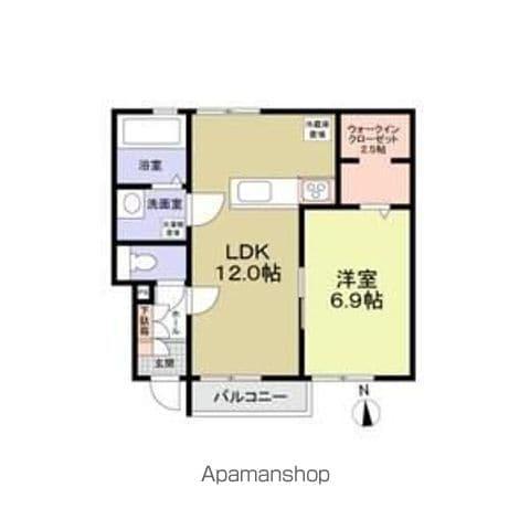 フォレストメゾン聖蹟(1LDK/1階)の間取り写真