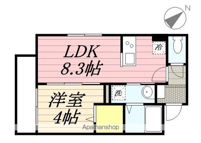 AJ北松戸6(1LDK/2階)の間取り写真