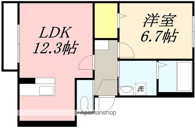 フィフティワンVOL.Ⅲ(1LDK/2階)の間取り写真