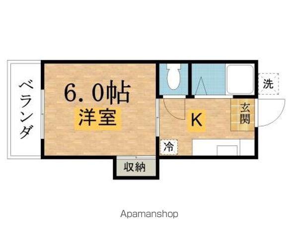 スチューデントハウス(1K/2階)の間取り写真