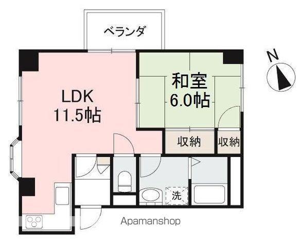フラワーハイツ(1LDK/4階)の間取り写真