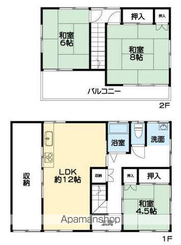 埼玉新都市交通 志久駅 徒歩14分 2階建 築57年(3LDK)の間取り写真