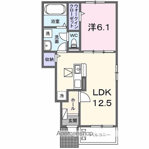 ベント ルクス(1LDK/1階)の間取り写真