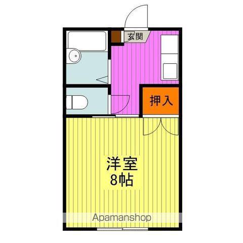 コンフレールサエキ 2(1K/1階)の間取り写真