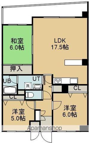 朝日プラザ若松広路(3LDK/5階)の間取り写真
