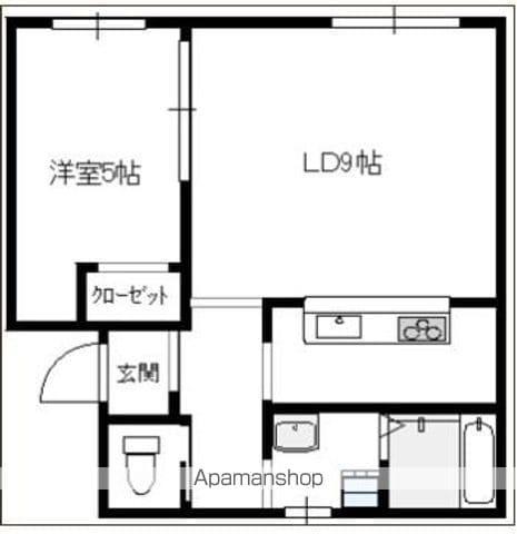 リルームス敷戸(1LDK/2階)の間取り写真