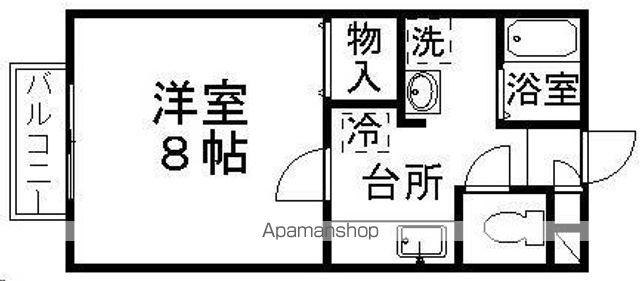 フローラル松森B棟(1K/2階)の間取り写真