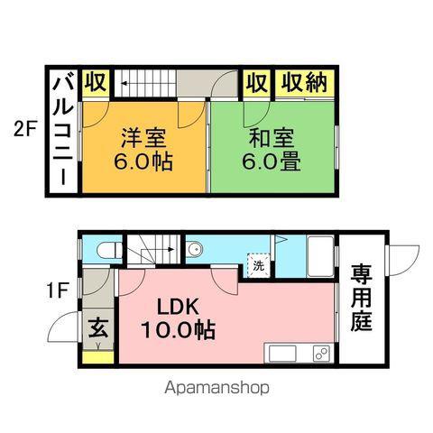 Nハウス(2LDK/1階)の間取り写真