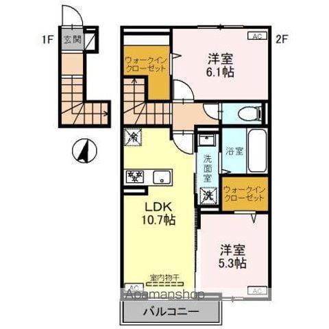 NEXTウィン(2LDK/2階)の間取り写真