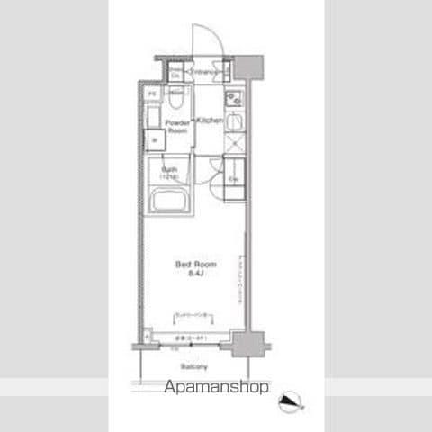 プラウドフラット中落合(1K/7階)の間取り写真