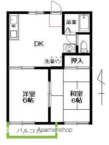 フレグランス一宮(2DK/2階)の間取り写真