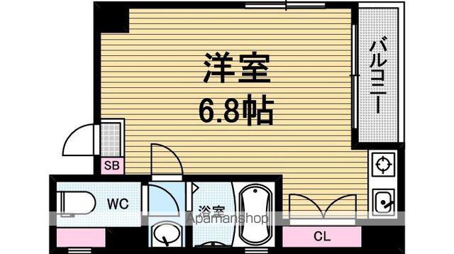 ビクトワーレ(ワンルーム/2階)の間取り写真