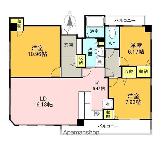 宮部ビル(3LDK/1階)の間取り写真