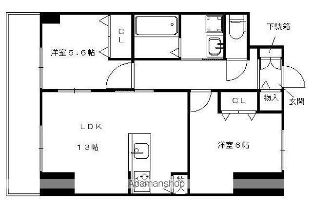 グランレブリー桂川グレイスレジデンス(2LDK/2階)の間取り写真