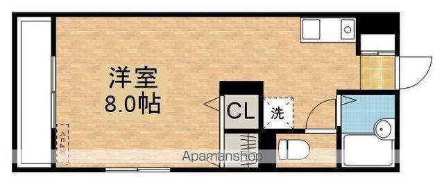 サンセットビレッジ新川B棟(ワンルーム/1階)の間取り写真