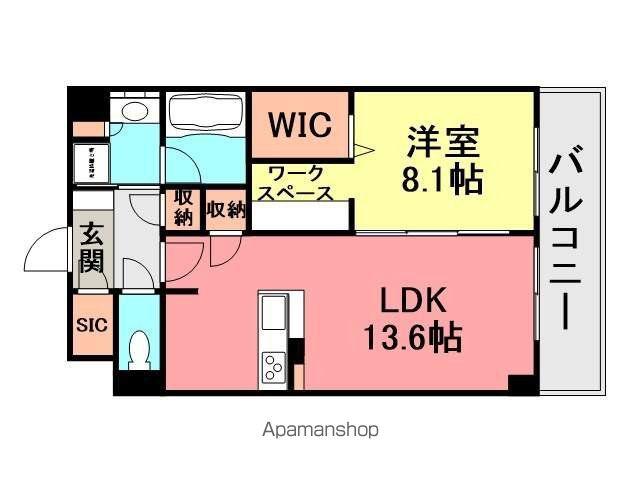 シャーメゾン立花(1LDK/5階)の間取り写真