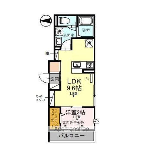 D-RESIDENCE飯能(1LDK/2階)の間取り写真