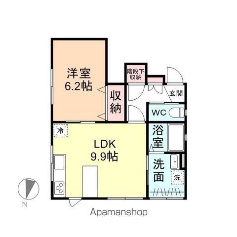 ナチュラルヴィレッジ町村ⅡC(1LDK/1階)の間取り写真