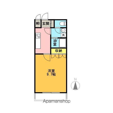 シャランテ橘Ⅱ(1K/2階)の間取り写真