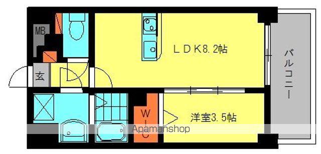 LEVER DU SOLEIL(1LDK/4階)の間取り写真