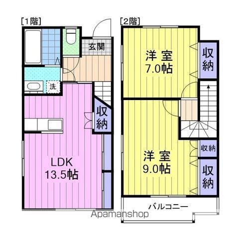 メゾンシンⅡ(2LDK/1階)の間取り写真