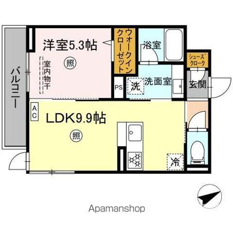 アベリアII番館(1LDK/2階)の間取り写真