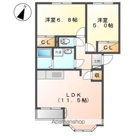 レジデンス(2LDK/1階)の間取り写真