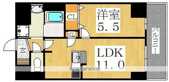 ハビタット平野(1LDK/4階)の間取り写真