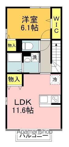 アージュⅠB(1LDK/2階)の間取り写真