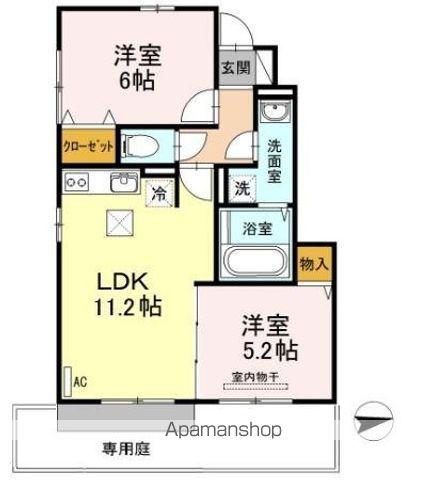 コーポ松ノ木(2LDK/1階)の間取り写真