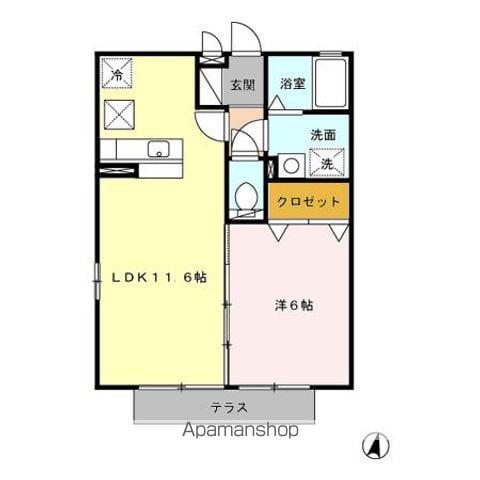 セジュール・アイ・小松(1LDK/1階)の間取り写真