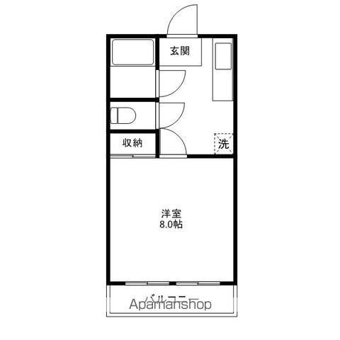 コレージュ・高田(1K/2階)の間取り写真