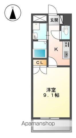 グランディール(1K/2階)の間取り写真