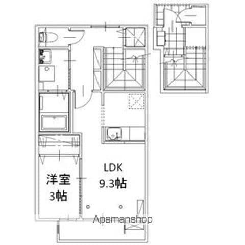 サニーフラット(1LDK/2階)の間取り写真