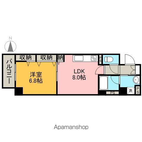 ディアコート白川(1LDK/6階)の間取り写真