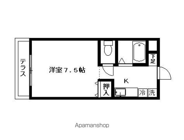 プリオール(1K/1階)の間取り写真