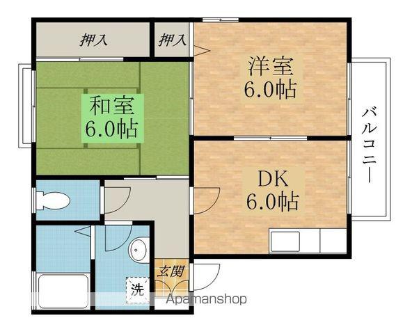 アポロⅡ(2DK/2階)の間取り写真