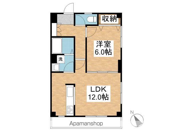 シャルマン堤2(1LDK/1階)の間取り写真