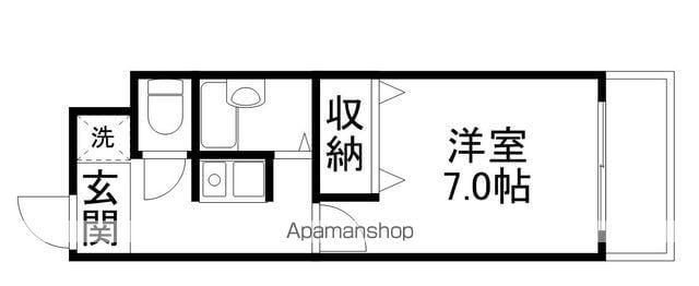 フォルサ2番館(1K/1階)の間取り写真