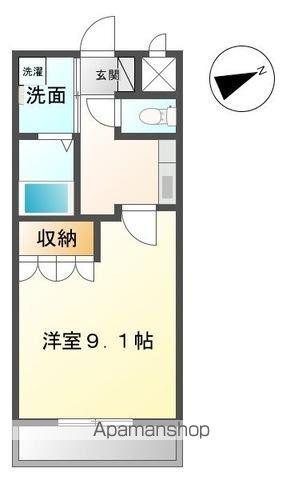 プランドール(1K/2階)の間取り写真