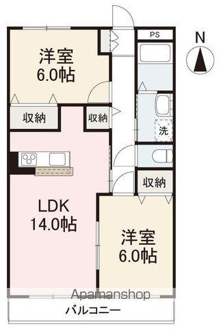 コスモガーデン(2LDK/1階)の間取り写真