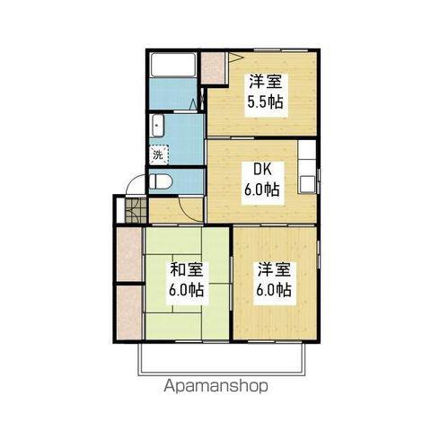 ルミナス北久米Ⅰ A棟(3DK/1階)の間取り写真