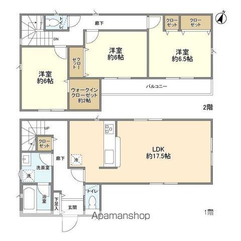 西武池袋・豊島線 清瀬駅 徒歩20分 2階建 築2年(3LDK)の間取り写真