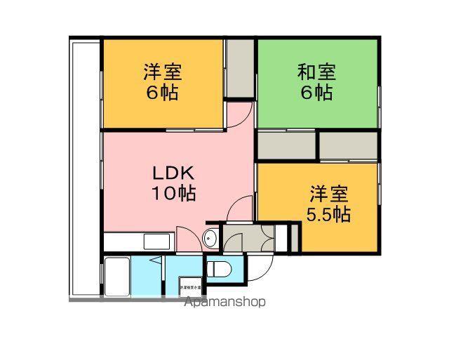 クロノス17大分八幡B(3LDK/2階)の間取り写真