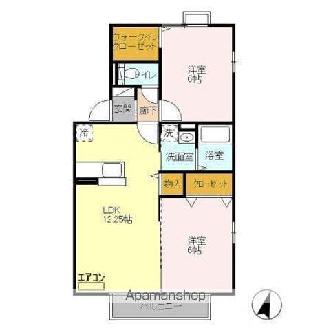 ラークス(2LDK/2階)の間取り写真