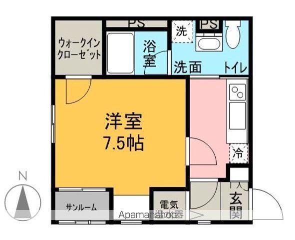 ホワイトキュービック(1K/2階)の間取り写真