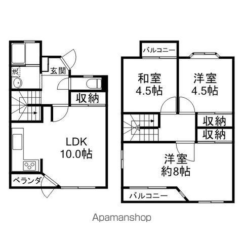 アップルタウン往生地(3LDK)の間取り写真