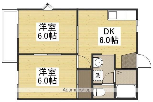 藤田コーポⅡ(2DK/2階)の間取り写真