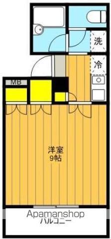 アップル咲田(1K/2階)の間取り写真