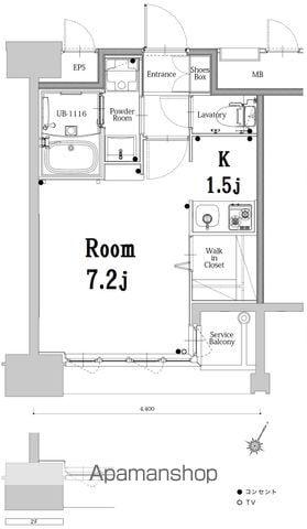 エンクレスト博多GATE(1K/6階)の間取り写真